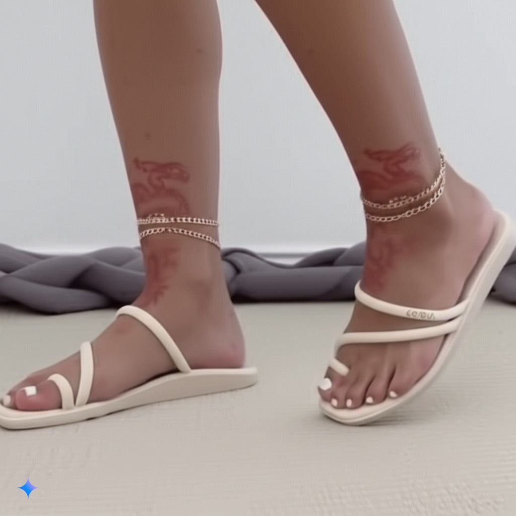 Dainty Double - Strap Slide Sandals