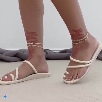 Dainty Double - Strap Slide Sandals
