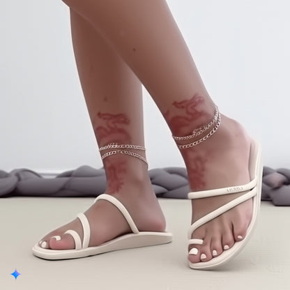 Dainty Double - Strap Slide Sandals