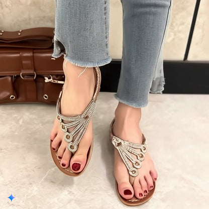 Sparkling Rhinestone Embellished Thong Sandals
