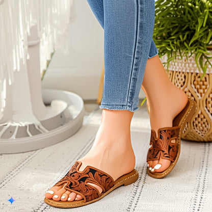 Embossed Slide Sandals