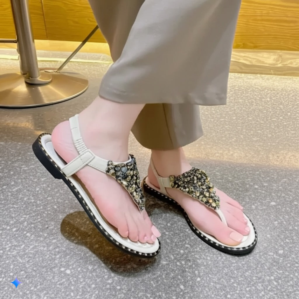 Embellished Studded Thong Sandals