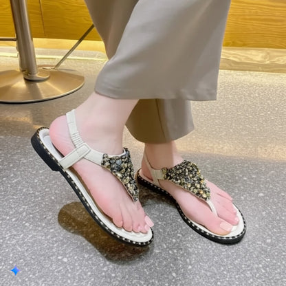 Embellished Studded Thong Sandals