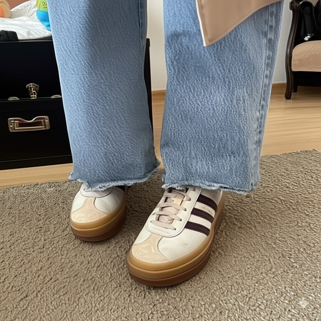 Retro - Inspired Striped Platform Sneakers