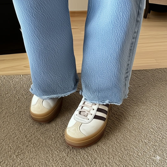 Retro - Inspired Striped Platform Sneakers