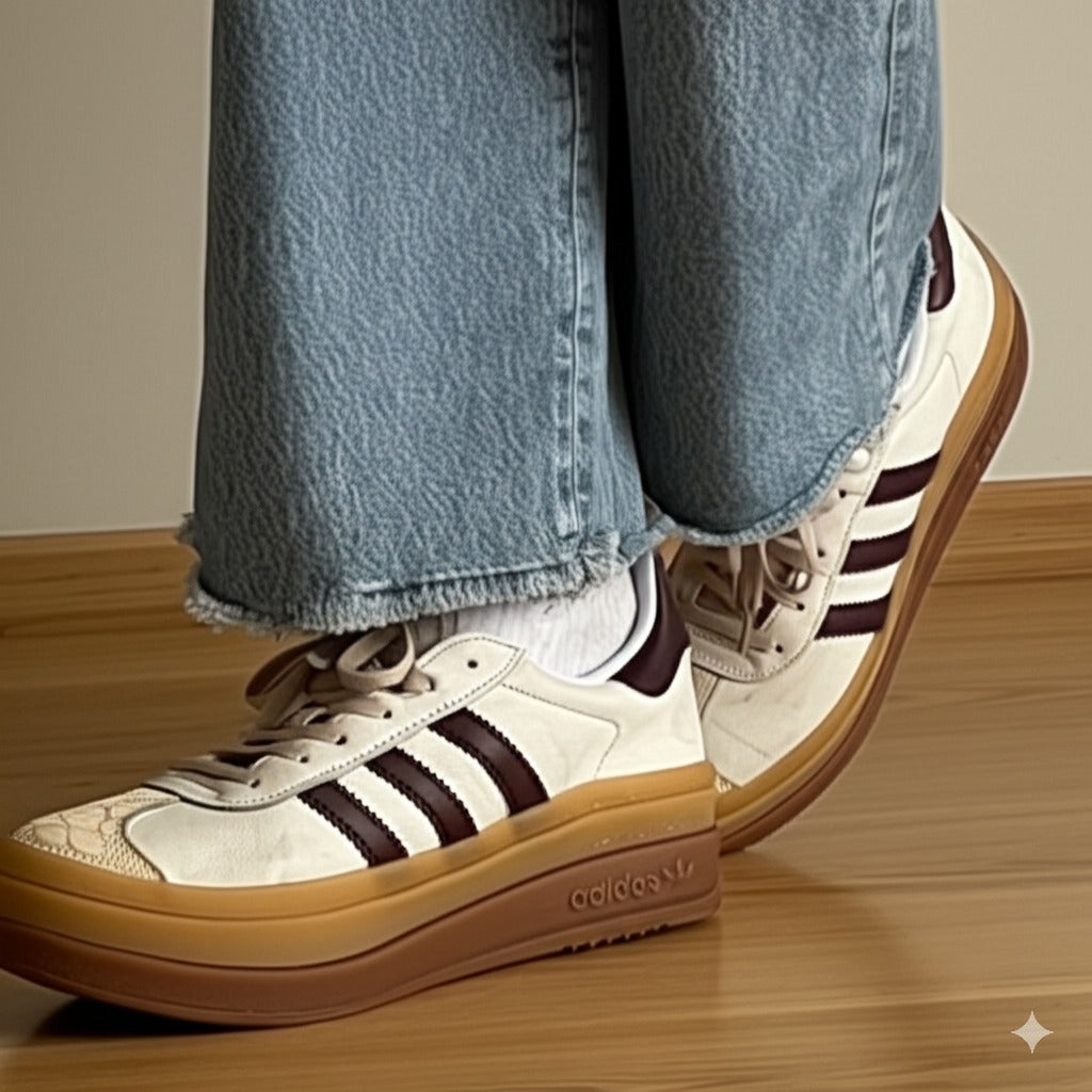Retro - Inspired Striped Platform Sneakers