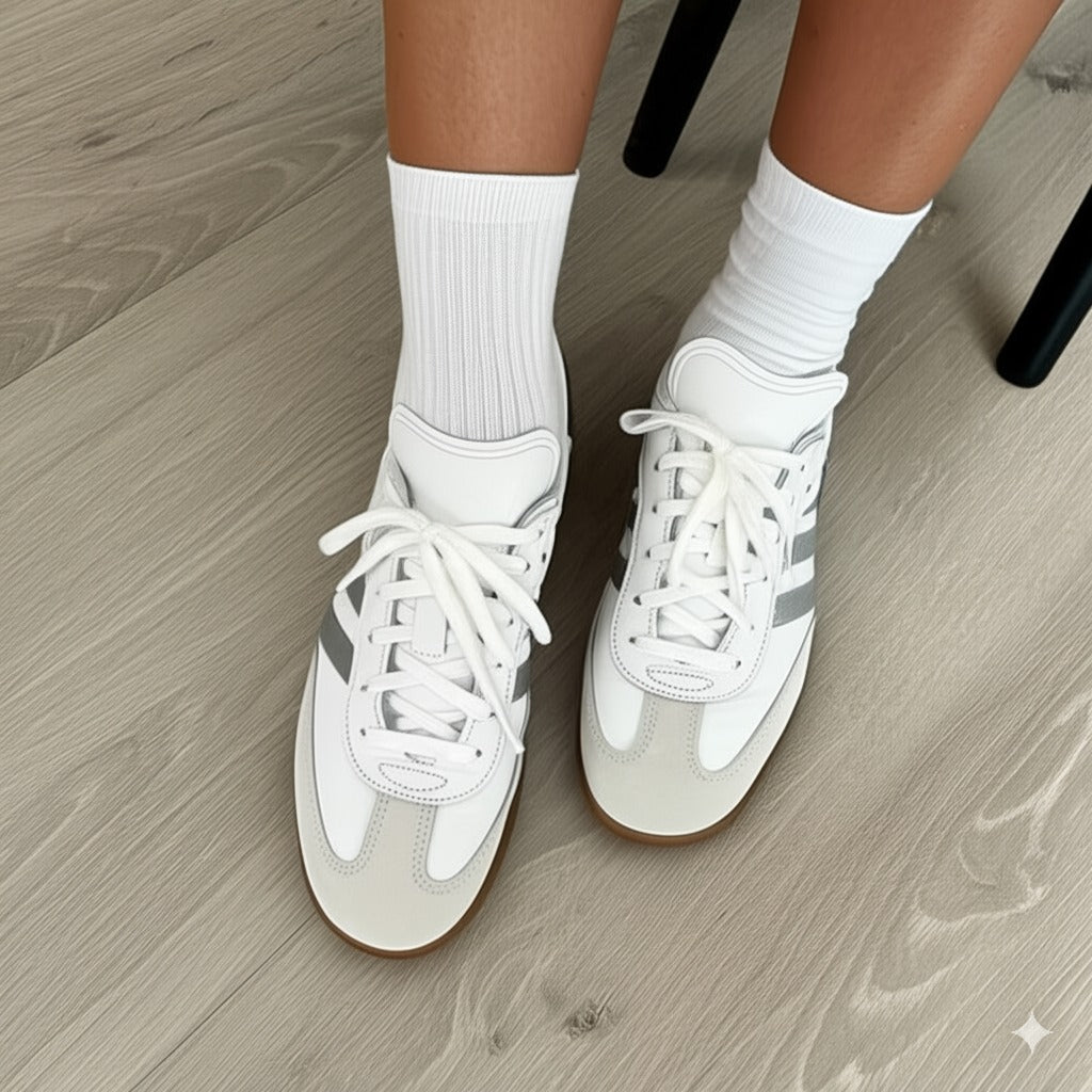 Minimalist White Retro - Style Sneakers