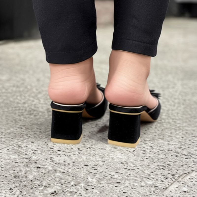Embellished Block Heel Mules