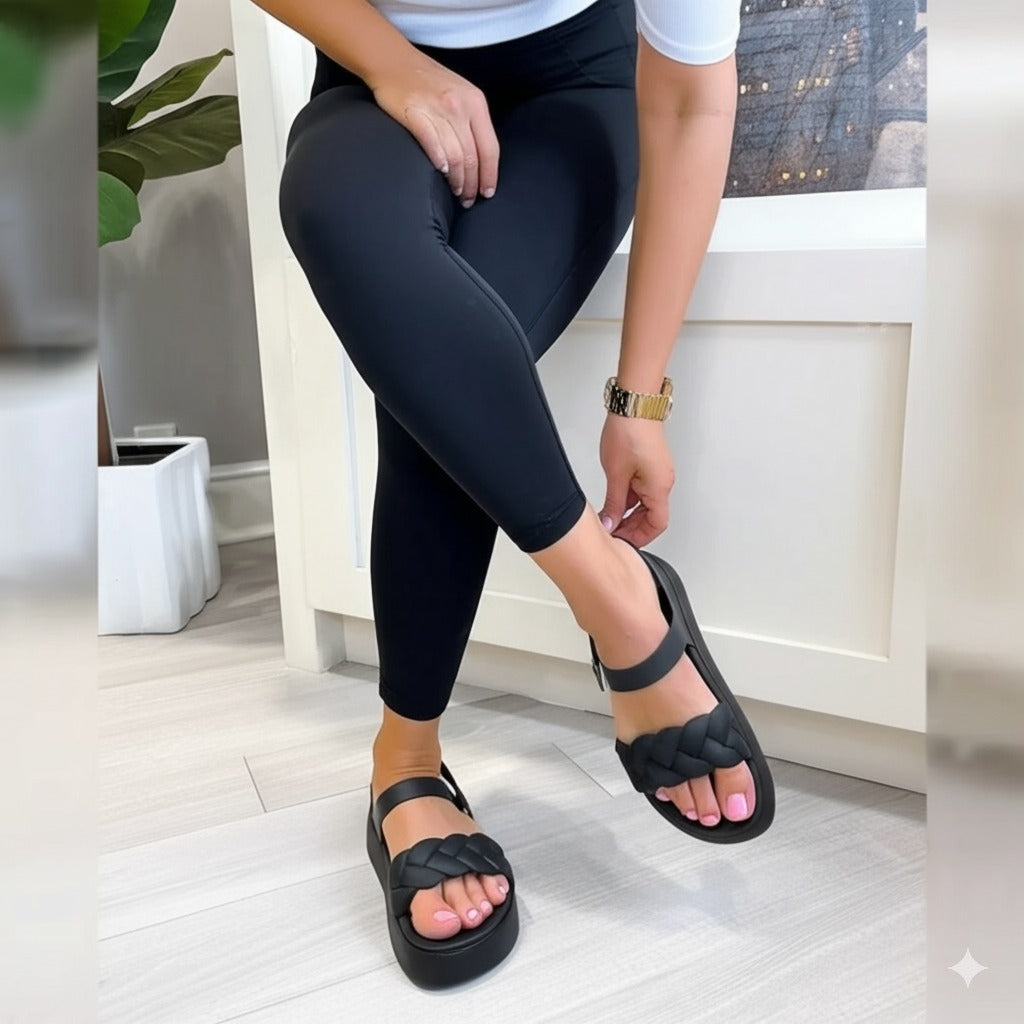 Braided Strap Chunky Platform Sandals