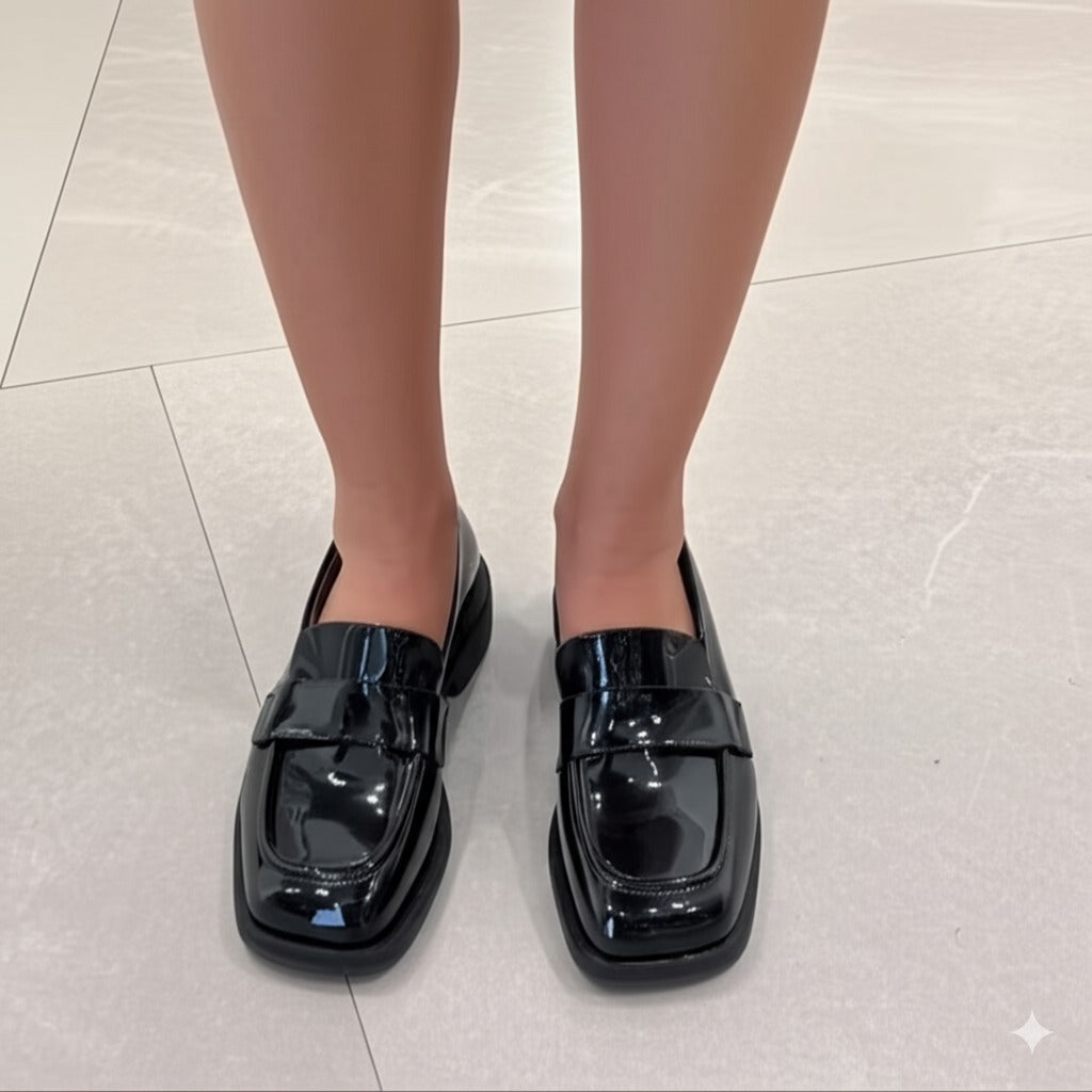 Patent Leather Square - Toe Loafers