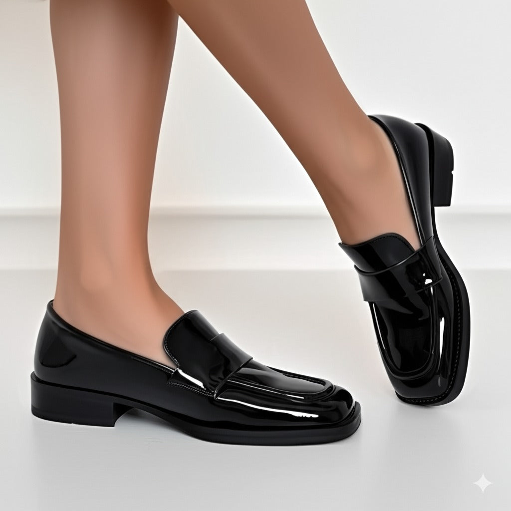 Patent Leather Square - Toe Loafers