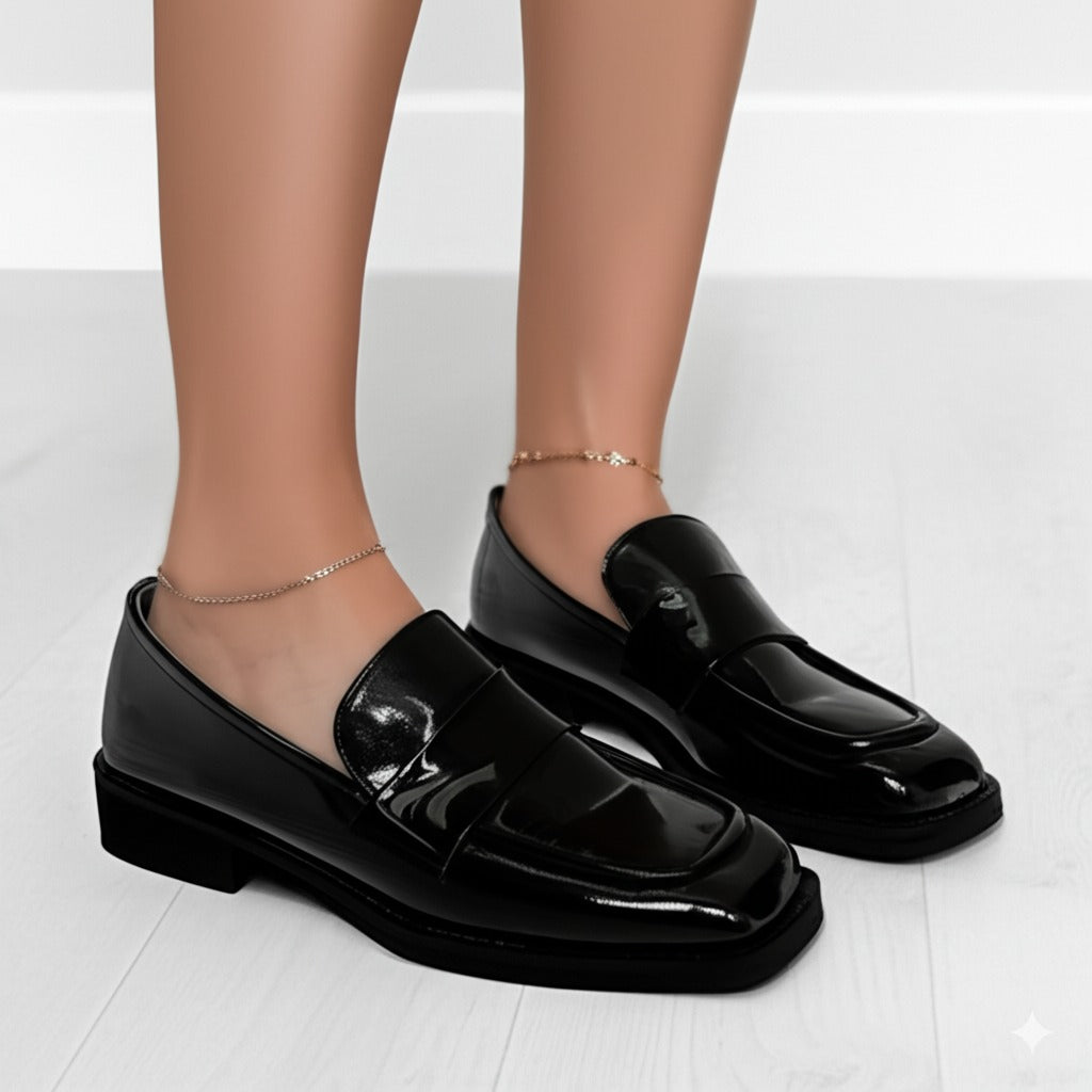 Patent Leather Square - Toe Loafers