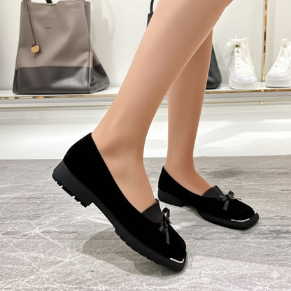 Fashion Square Toe Bow Shoes