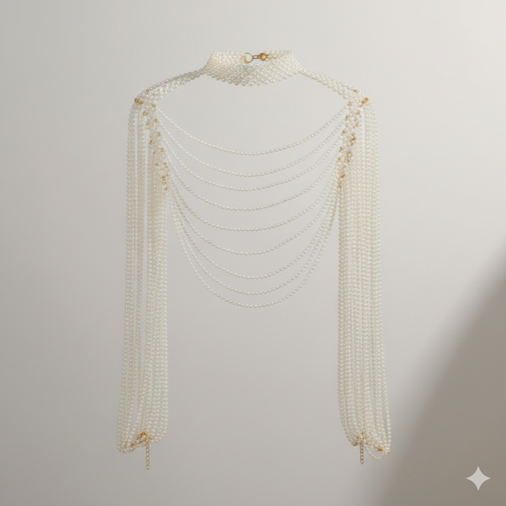 Faux Pearl Body Chain