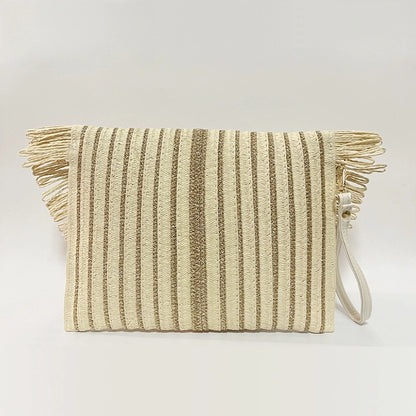 Elegant Handcrafted Fringe Clutch