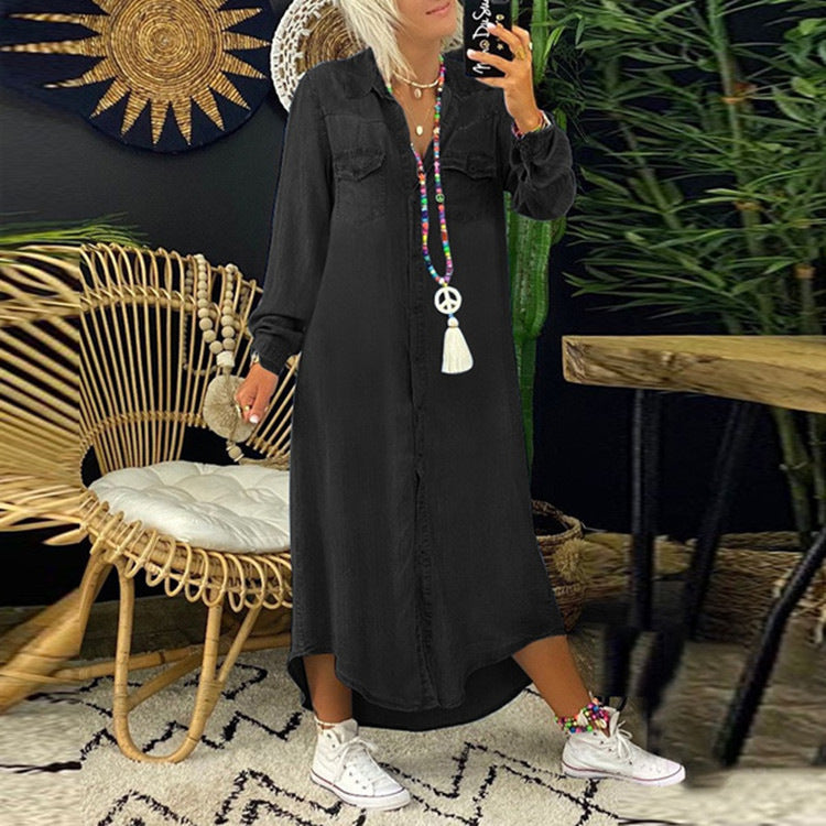 2025 Effortless Denim Dress – Casual & Chic