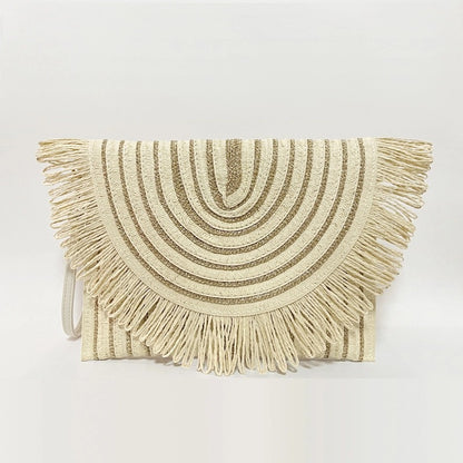 Elegant Handcrafted Fringe Clutch
