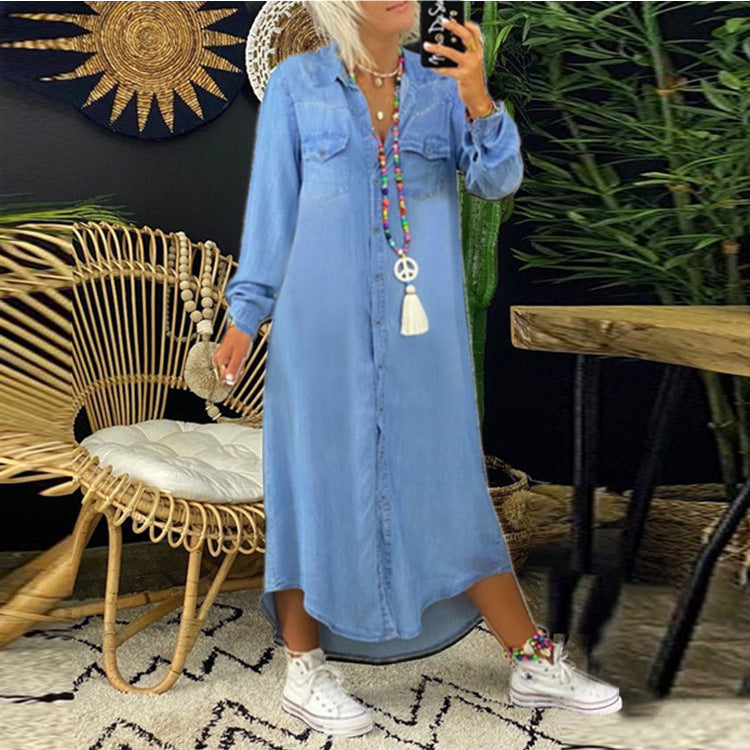 2025 Effortless Denim Dress – Casual & Chic