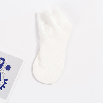 Elastic Floral Mesh Ankle Socks