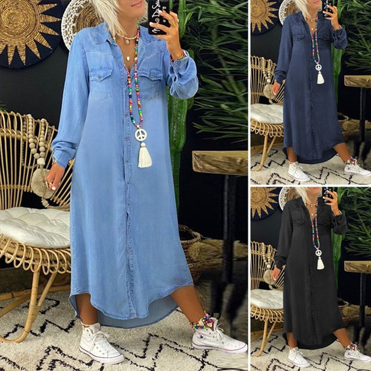 2025 Effortless Denim Dress – Casual & Chic