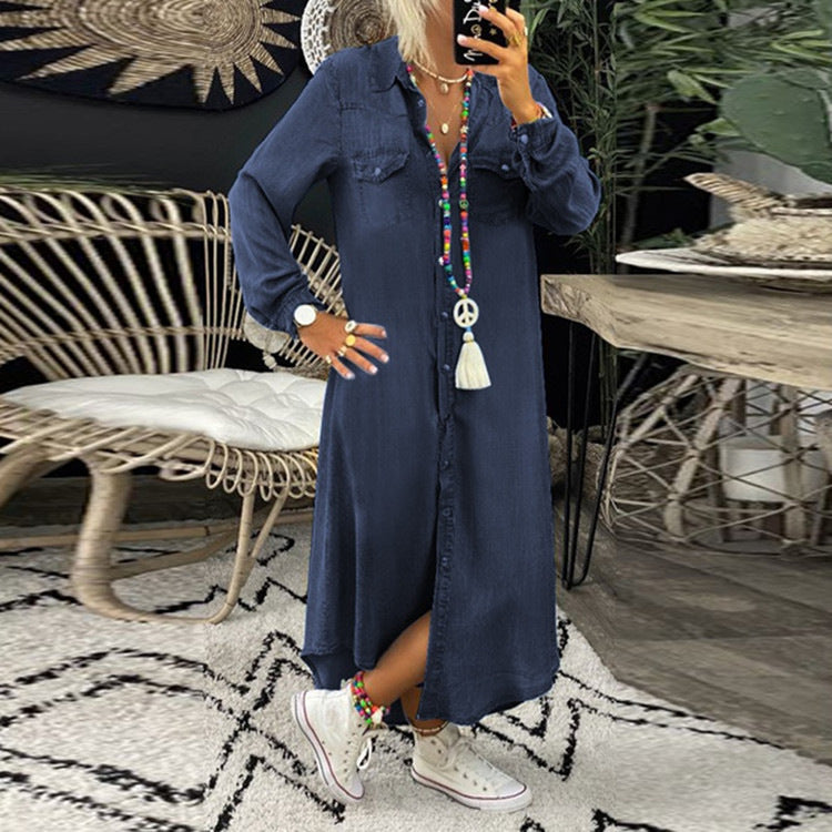 2025 Effortless Denim Dress – Casual & Chic