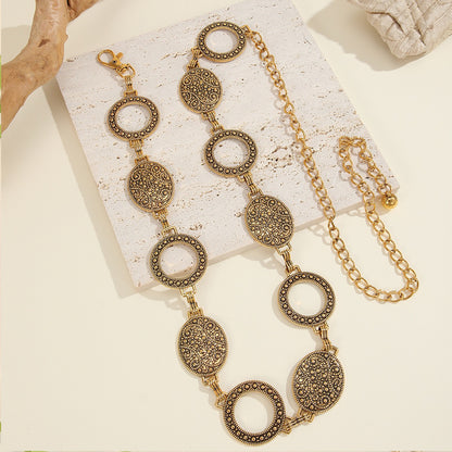 Ornate Circle - Link Metal Waist Belt