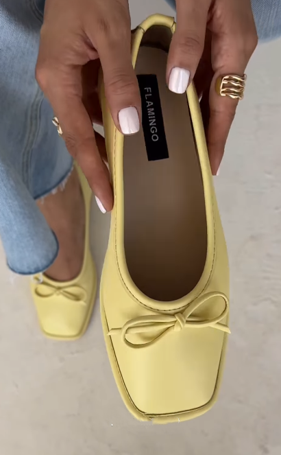 Simple All-match Square-toe Shoes Bow Flat Shoes