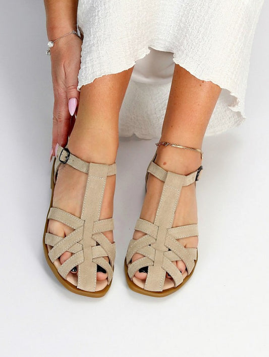 Strappy Flat Sandals with Ankle Strap