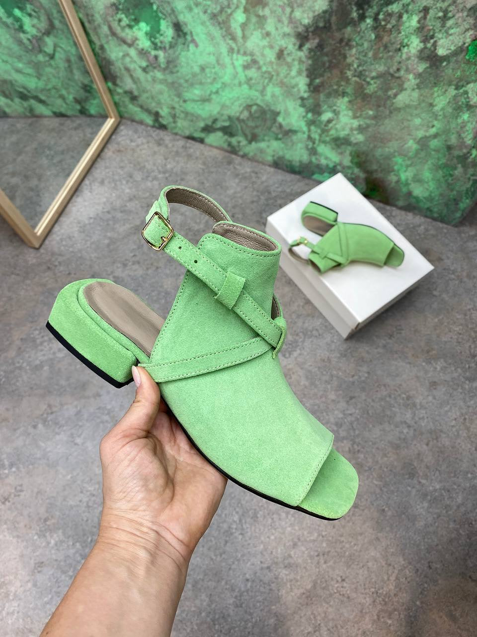 Peep Toe Buckle Strap Block Heel Sandals
