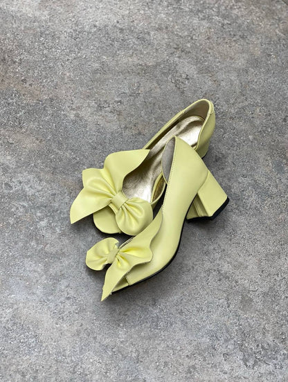 Bow Accent Peep Toe Pumps
