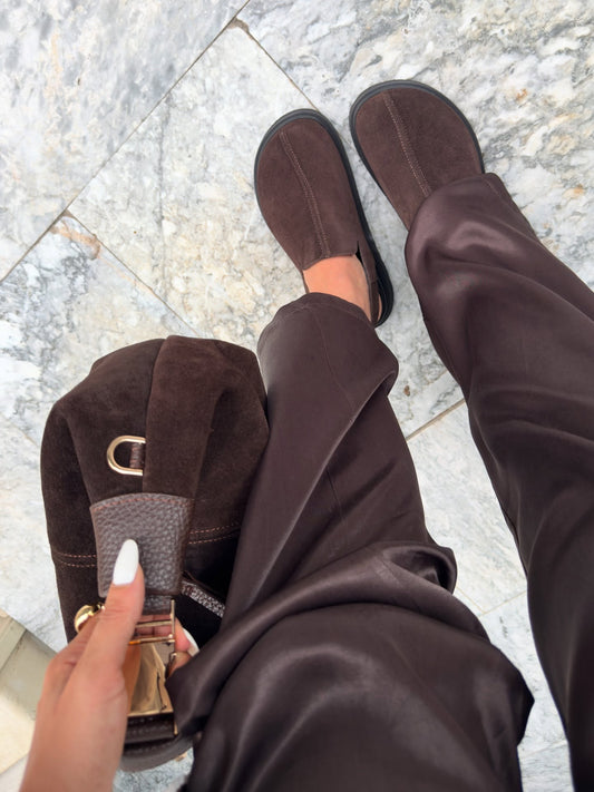 Suede Slip On Mule Sneakers