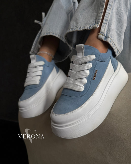 Contrast Panel Platform Sneakers