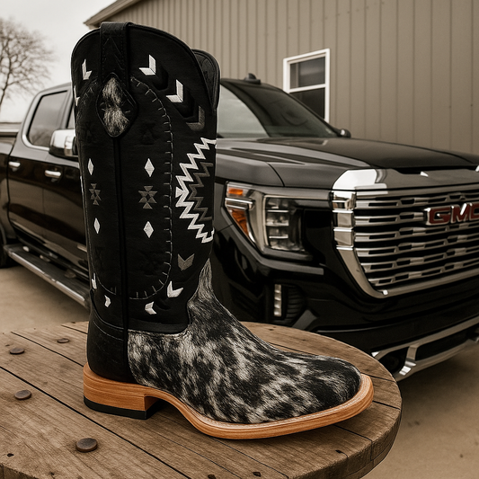 Patterned Leather Cowboy Boots