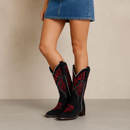 Embroidered Western Cowboy Boots