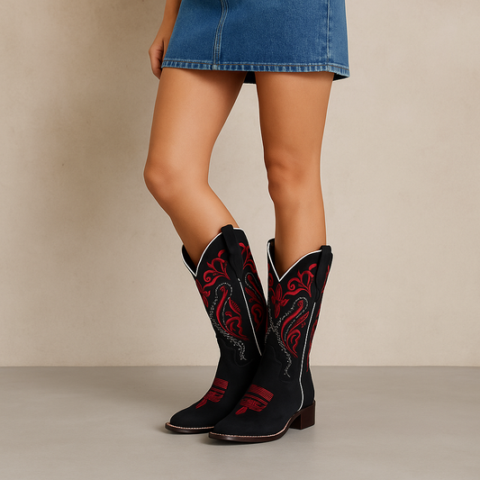 Embroidered Western Cowboy Boots