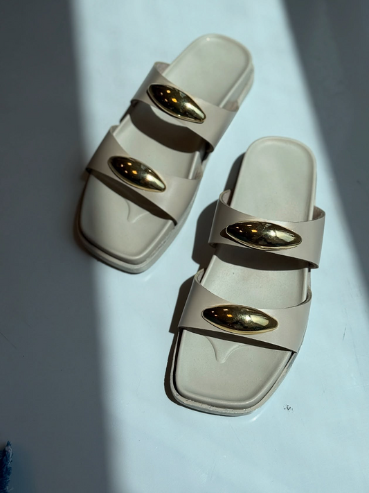 Metal Accessories Casual Flat Sandals