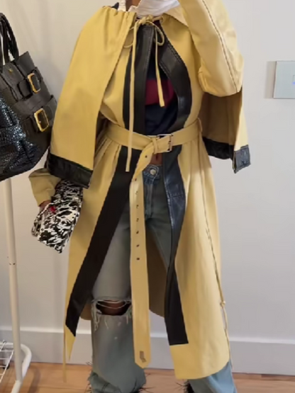 Contrast Cape Design Coat
