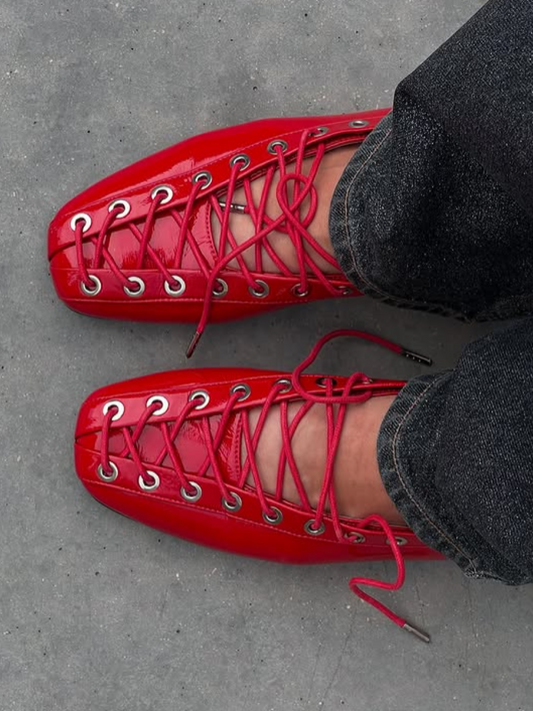Lace-Up Ballet Flats