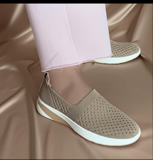 Perforated Knit Slip - On Sneakers