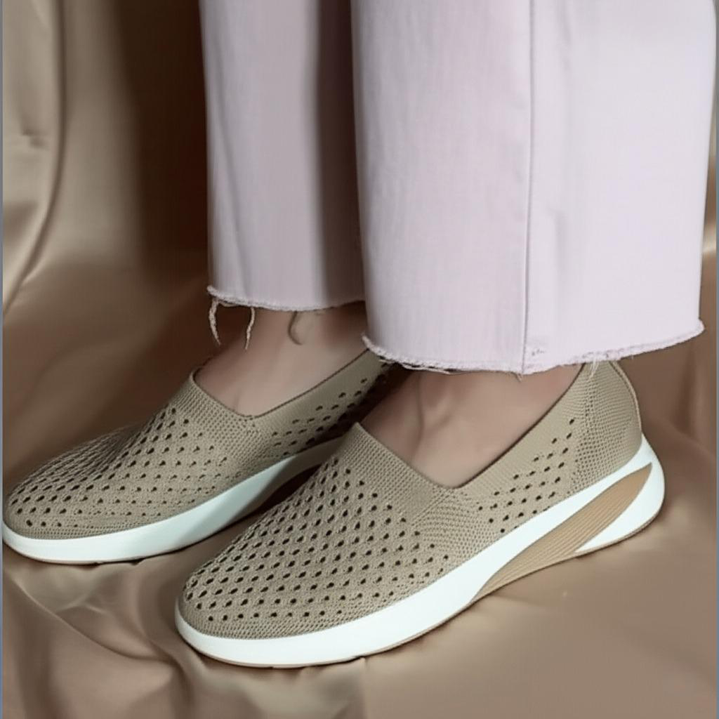 Perforated Knit Slip - On Sneakers
