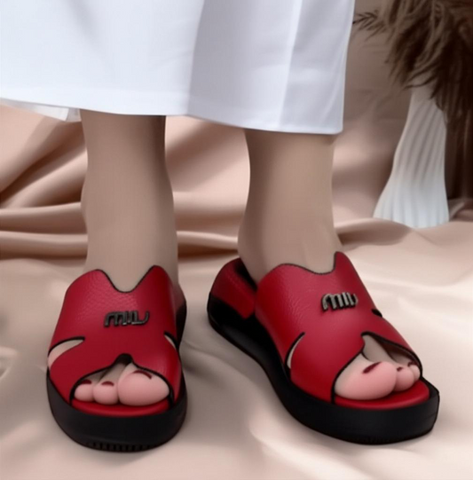 Open Toe Platform Mules