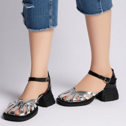 Ankle Strap Block Heel Sandals