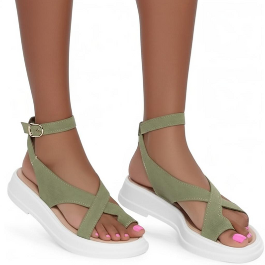 Cross Strap Ankle Strap Platform Sandals