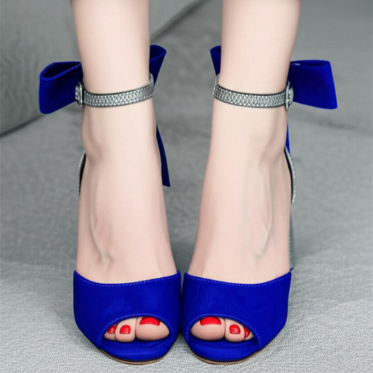 Bow Embellished Block Heel Sandals