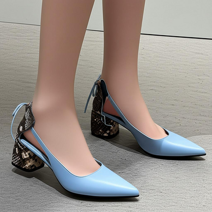 Block Heel Pointed Pumps