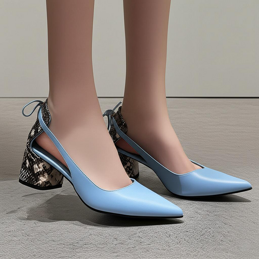 Block Heel Pointed Pumps