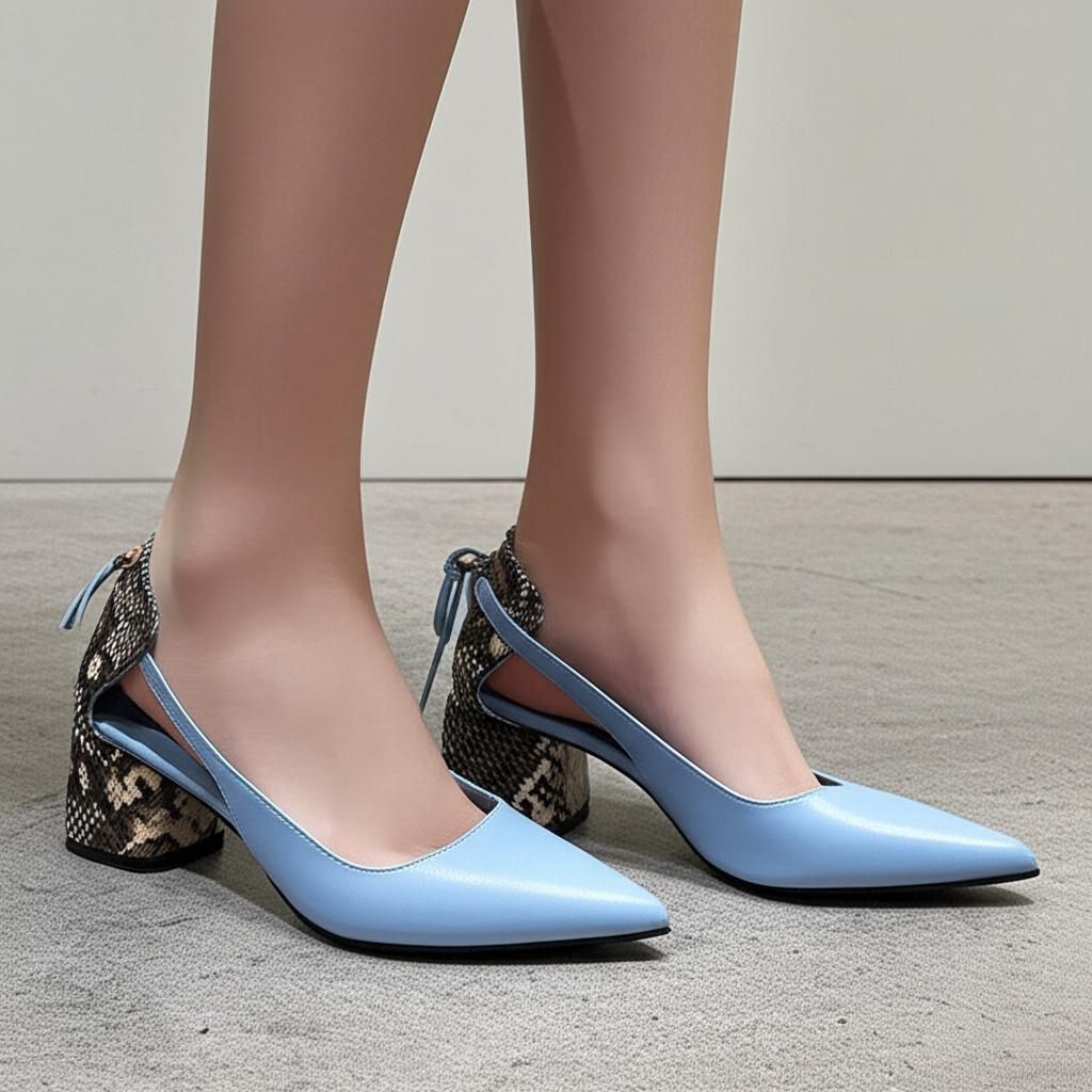 Block Heel Pointed Pumps
