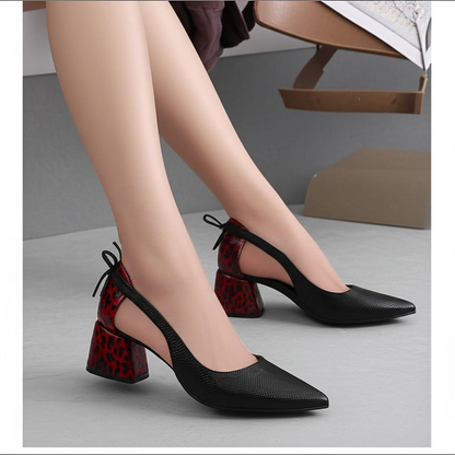 Block Heel Pointed Pumps