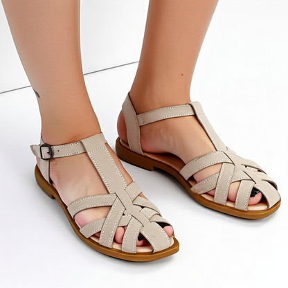 Strappy Flat Sandals with Ankle Strap