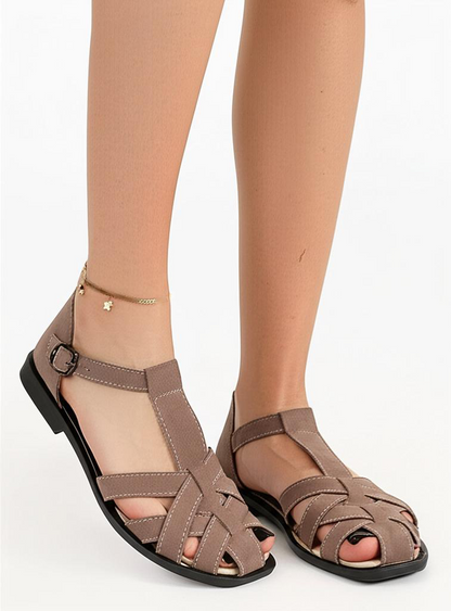 Strappy Flat Sandals with Ankle Strap